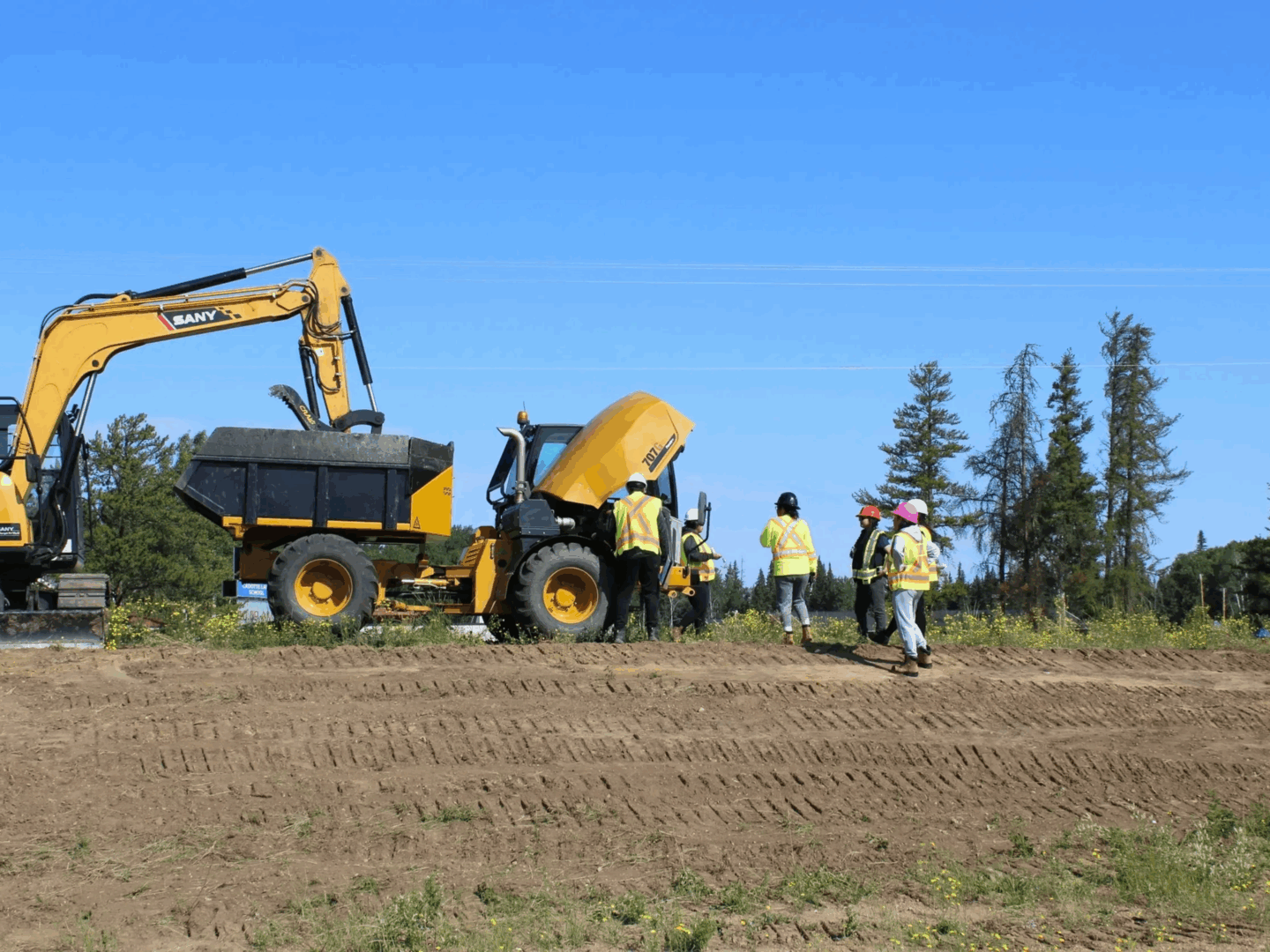 Group of workers at a construction site